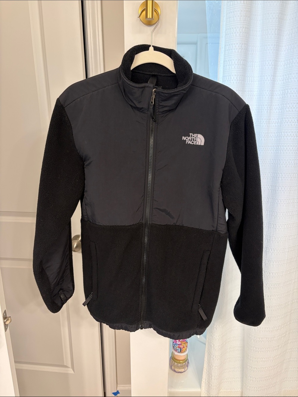 The North Face Black Fleece Zip Jacket with Chest Patch